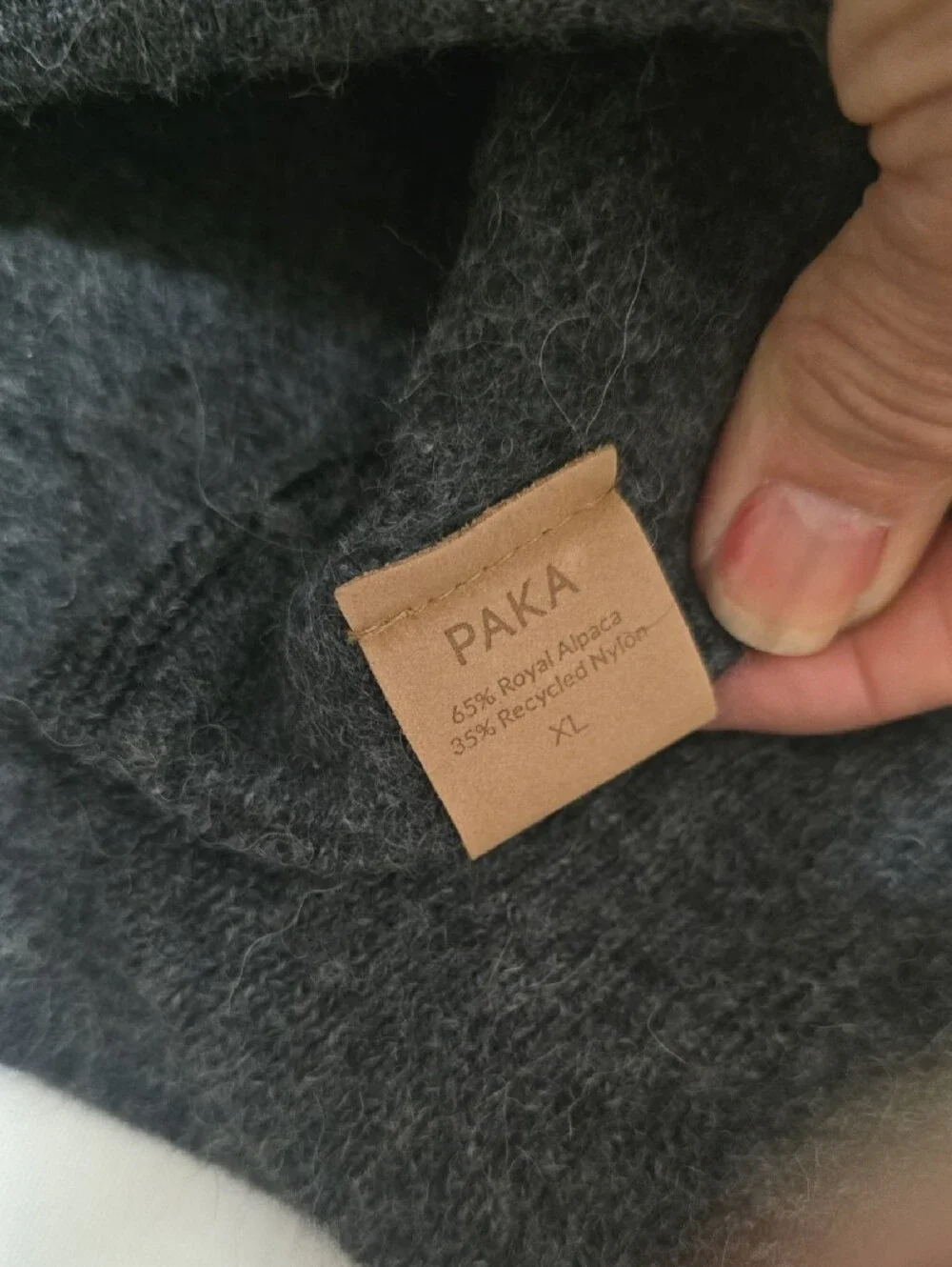 PAKA Men's Dark Charcoal Hooded Turtleneck Sweater XL( SEE MEASUREMENTS)